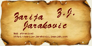 Zarija Jaraković vizit kartica